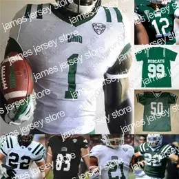 American College Football Wear Ohio Bobcats Football Jersey NCAA College Nathan Rourke O`Shaan Allison De`Montre Tuggle Isiah Cox Shane Hooks Ryan Luehrman mens wo