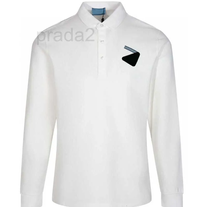 Polos masculinos designer novo estilo colarinho de manga comprida cor sólida masculina de alta qualidade casual fino ajuste de manga comprida camisa polo camisa base gjtc