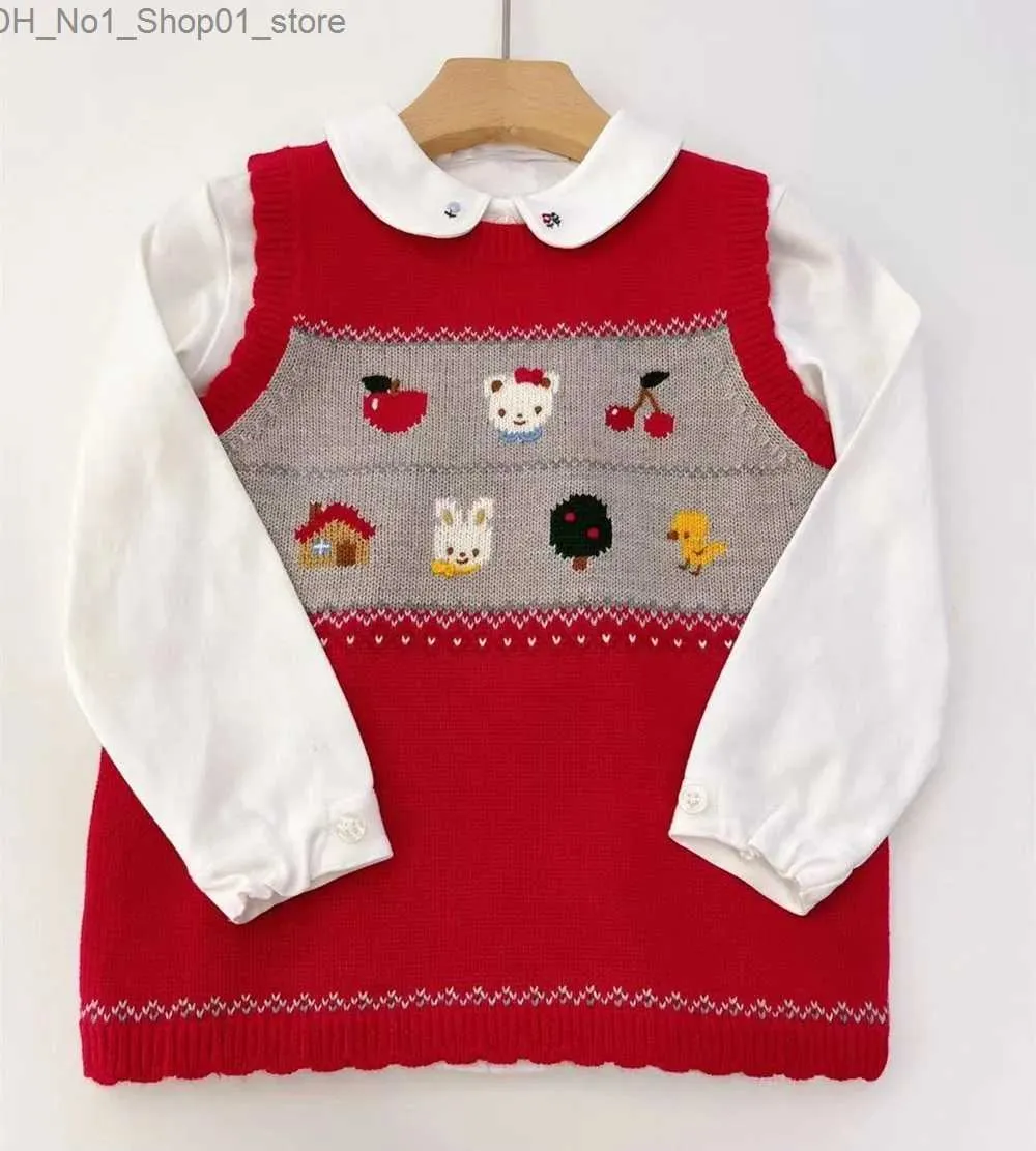 Cardigan Toddler Girl Fall Clothes Boys and Girls 'Vest Cartoon Bear Mönster Sticked Pullover Baby Sweater Q231206