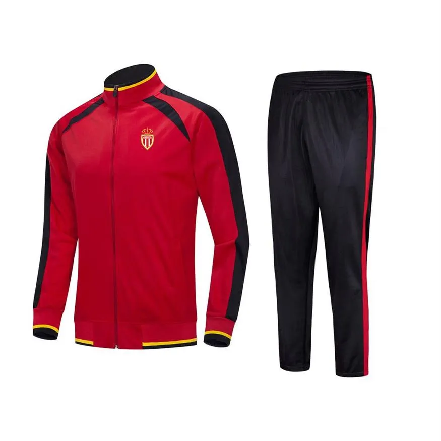 Association Sportive de Monaco Football Club Herren-Trainingsanzüge für Erwachsene, Outdoor-Jogginganzug, Jacke, Langarm, Sport, Fußball, sui3158