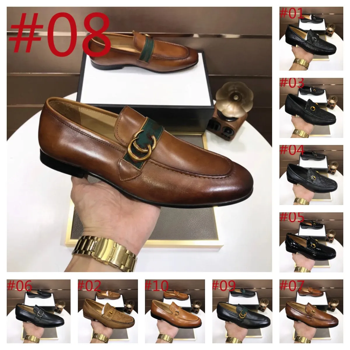 2023 Luxe Top Hommes Robe Chaussures Messieurs Formelle En Cuir Véritable Classique Business Oxfords Mâle Marque Casual Chaussures De Conduite taille 38-46