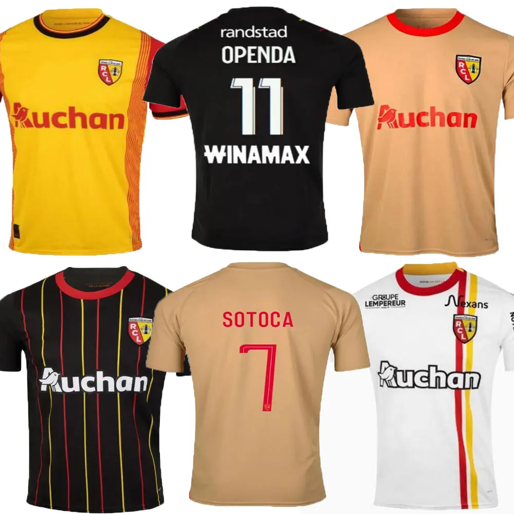 23 24 Rc Lens Fußballtrikots Maillot Home Gelb Saint-Barbe Special Openda Ganago Sotoca Fußballtrikot 23/24 Mann Notre Sang Estor