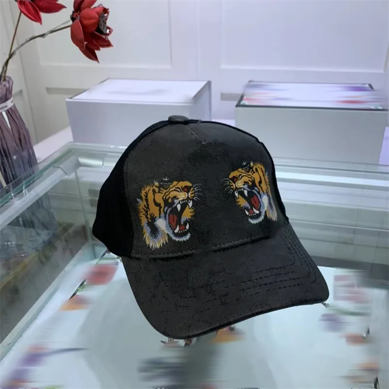 2023 Diseño Sombrero de béisbol para hombres Moda para mujer Sombrero con cabeza de tigre Abeja Serpiente Bordado Hueso Sombrero para el sol Deportes al aire libre Malla Conductor de camión Hat38