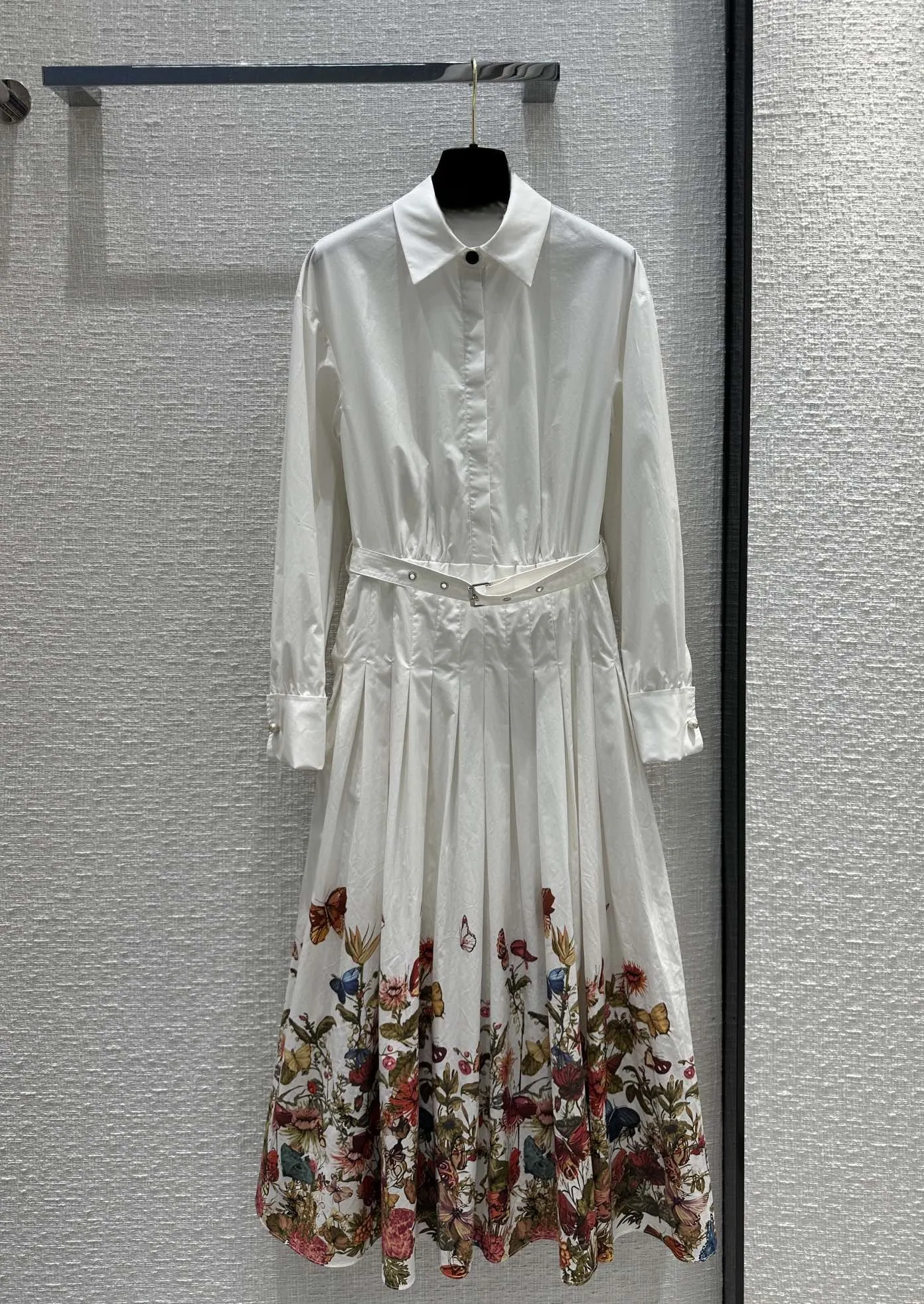 Sukienki swobodne 2024 Designer Wczesna wiosna wakacje Nowy produkt Ruyi Flower Butterfly Wzór Sukienkę z długim rękawem