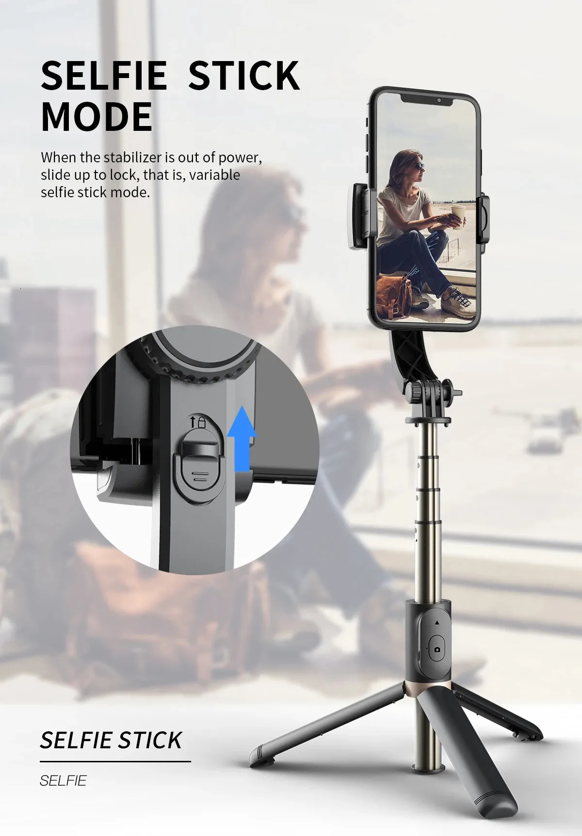Selfie Monopodları COOL DIER 2023 Telefon Gimbal Sabitleyici Kablosuz Bluetooth Selfie Çubuğu Tripod Sabitleyici Tutucu Braketi_voghion.com