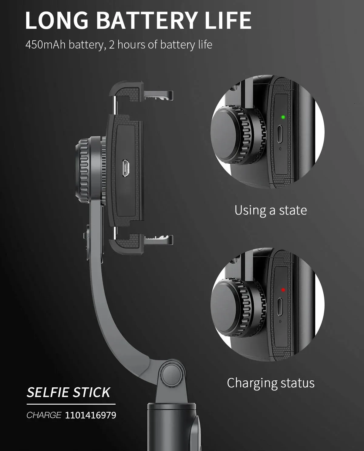 Selfie Monopodları COOL DIER 2023 Telefon Gimbal Sabitleyici Kablosuz Bluetooth Selfie Çubuğu Tripod Sabitleyici Tutucu Braketi_voghion.com