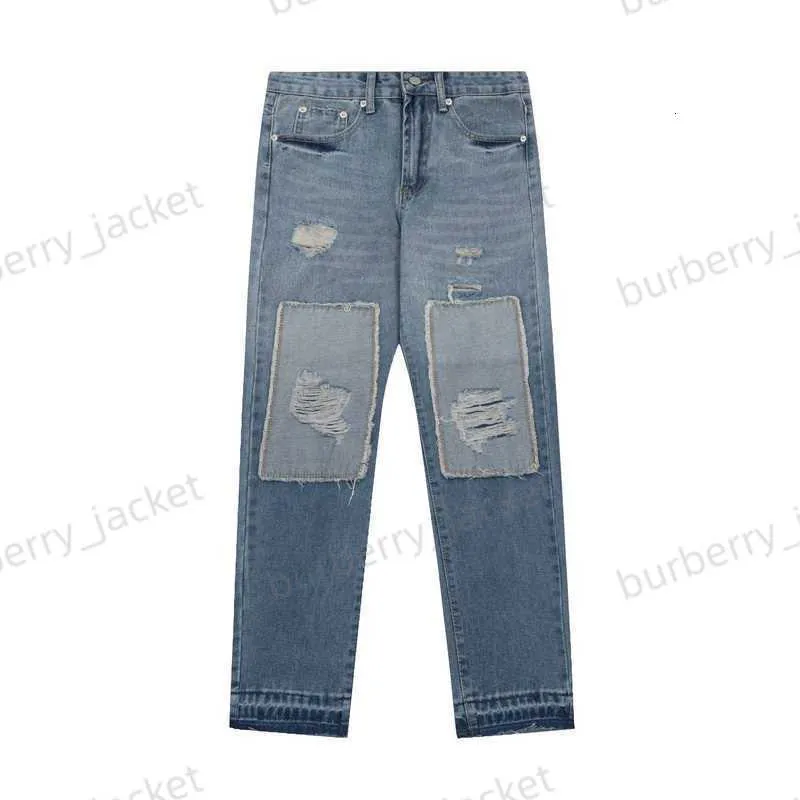 Designer Galery Dept Jeans para Mens Moda Mens Designer Splicing Jeans Denim Calças Luxo Hip Hop Angustiado Homens Mulheres Calças GP Jeans Galleryes Depts D2