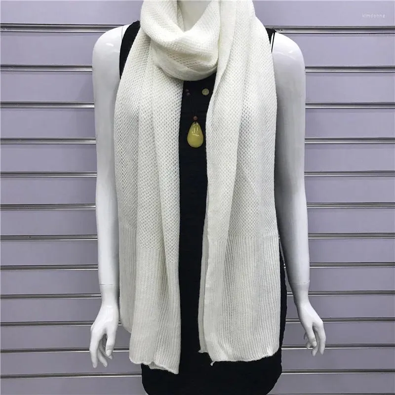 Шарфы в корейском стиле, однотонный шарф из искусственного кашемира, удлиненный шерстяной однотонный женский осенне-зимний теплый шарф оптом для