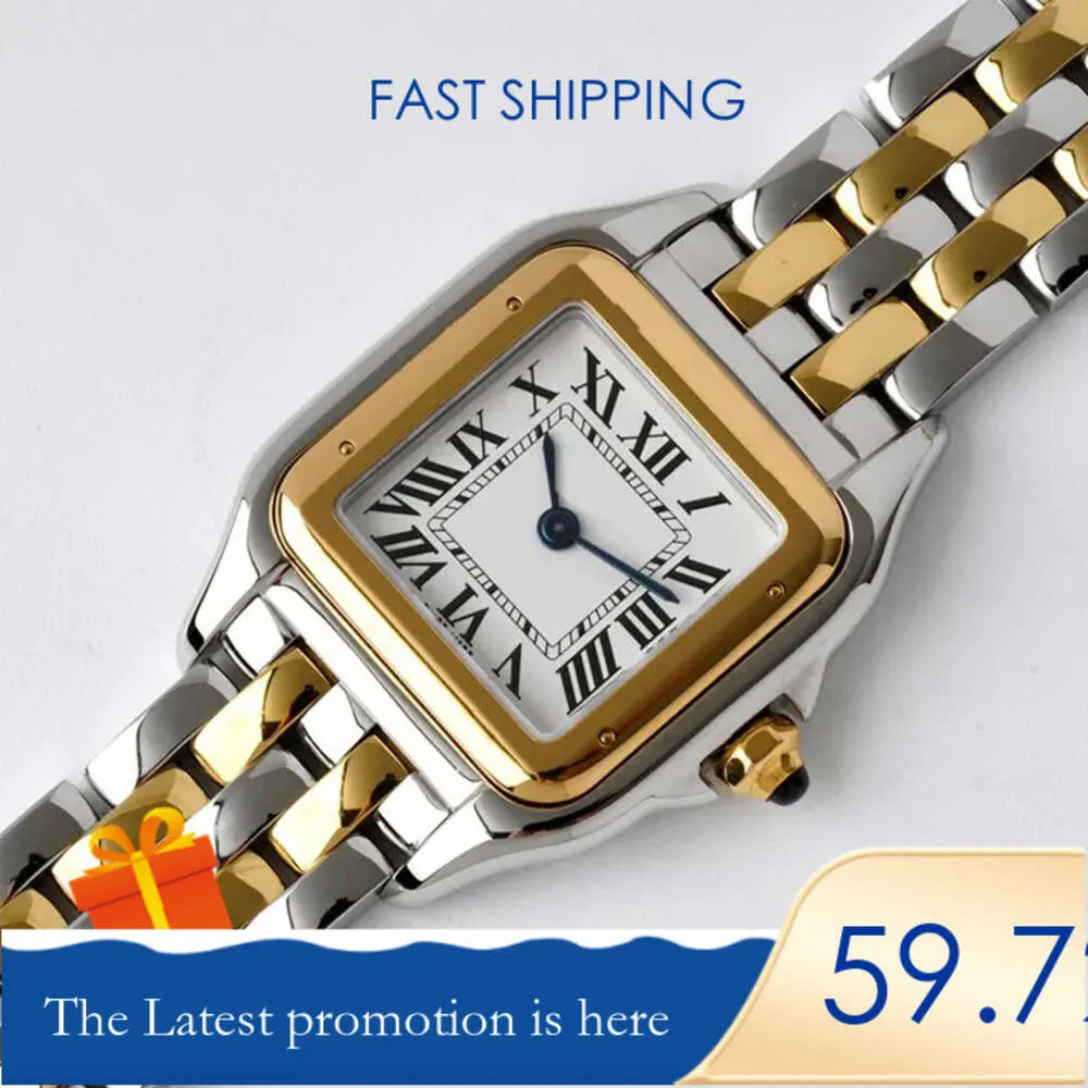 Fashion Couples Watches for Him and Her Set Quartz Watch Diamond 316 Stainless Steel Crystal Square Wristwatch Sapphire Waterproof Water