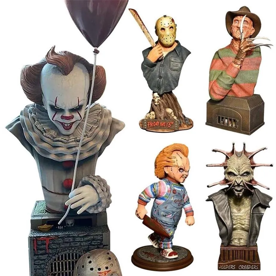 Halloween Horror Movie Sculpture Resin Craft Home Party Decor Statue Resin Figure Halloween Indoor Home Decor Collection Gifts 2202124