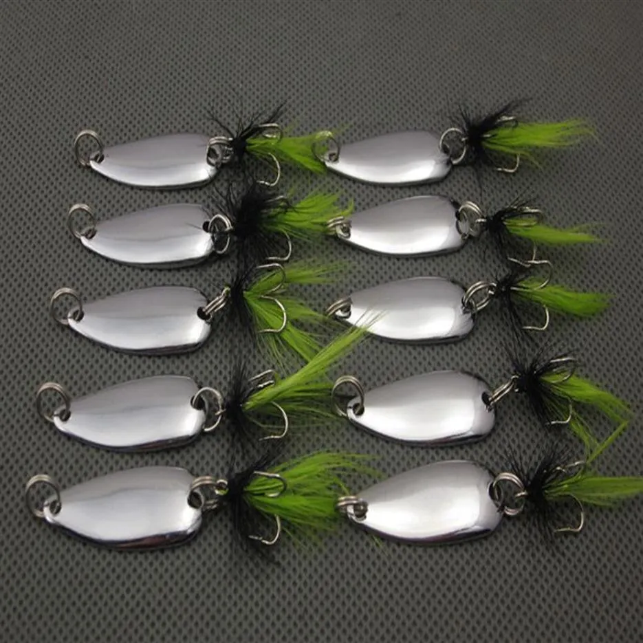 Hela 20st Fishing Spoons Lures Kit Crankbait Spoon Bass Trout Walleye 3 5G 3 5CM Silver283V