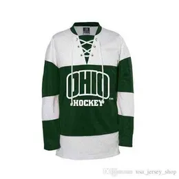 Chen37 C26 Nik1 Custom Men`s Ohio Bobcats #16 hartman #11 harris #10 lubin jerseys mens stitched college hockey jersey hight quality