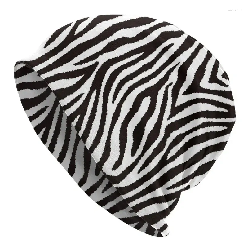 Berets Zebra Animal Pattern Cap Goth Adult Street Skullies Beanies Hats Summer Warm Head Wrap Bonnet Knitted Hat