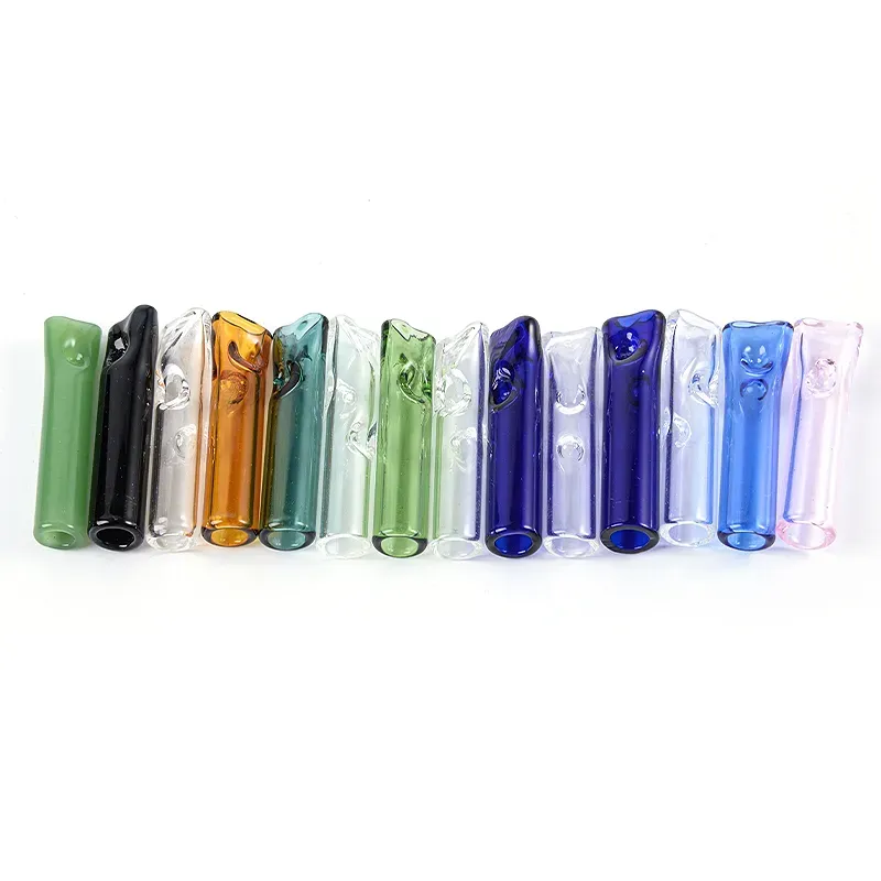 Heady style coloré Pyrex verre brûleur à mazout tuyau tube droit tuyaux à main mini huile Dab plates-formes fumer tuyaux de tabac accessoires Nano BJ