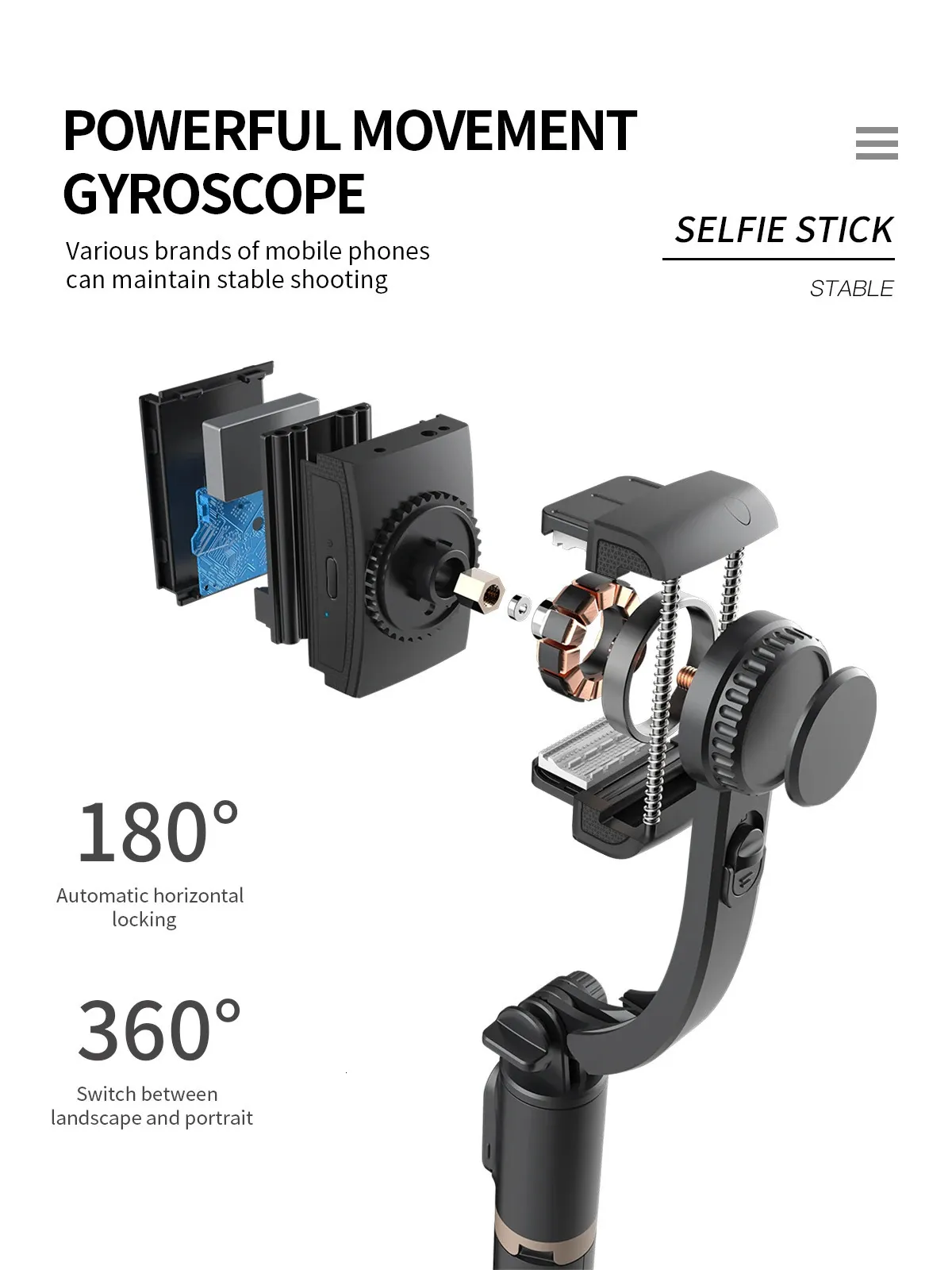 Selfie Monopodları COOL DIER 2023 Telefon Gimbal Sabitleyici Kablosuz Bluetooth Selfie Çubuğu Tripod Sabitleyici Tutucu Braketi_voghion.com