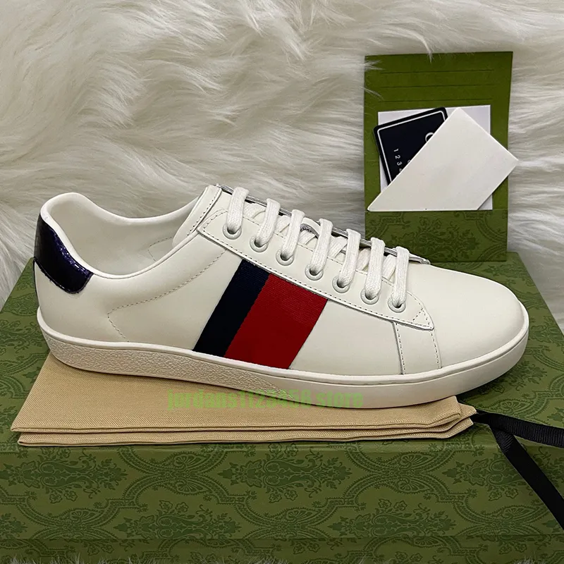 Mens women casual shoes italy gold white green red stripe tiger trainers luxury embroidered walking sports sneakers little white shoes