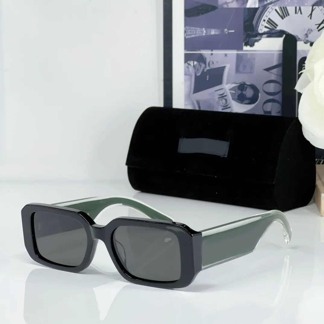 Rectangular acetate sunglasses unisex with alloy plank PC  display picture 1