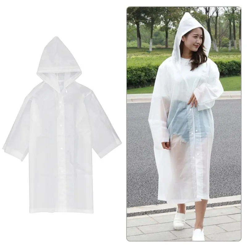 Regnrockar regnrock transparent regnrock poncho ponchos utomhus samlad vit vuxen huva