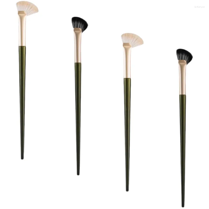 Make-up-Pinsel, 4 Stück, Nasenkonturpinsel, abgewinkelt, Hervorhebung, Lidschatten-Mischung