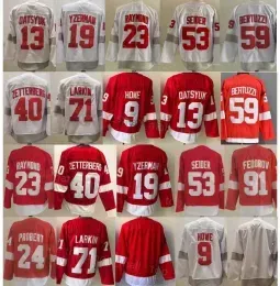 Hot Reverse Retro Hockey 23 Lucas Raymond Jersey 53 Moritz Seider 59 Tyler Bertuzzi 71 Dylan Larkin 9 Gordie Howe 19 Steve Yzerman 13 Pavel`