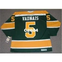 Chen37 Mens #5 CAROL VADNAIS California Golden Seals 1971 CCM Vintage RETRO Home Hockey Jersey or custom any name or number retro Jersey