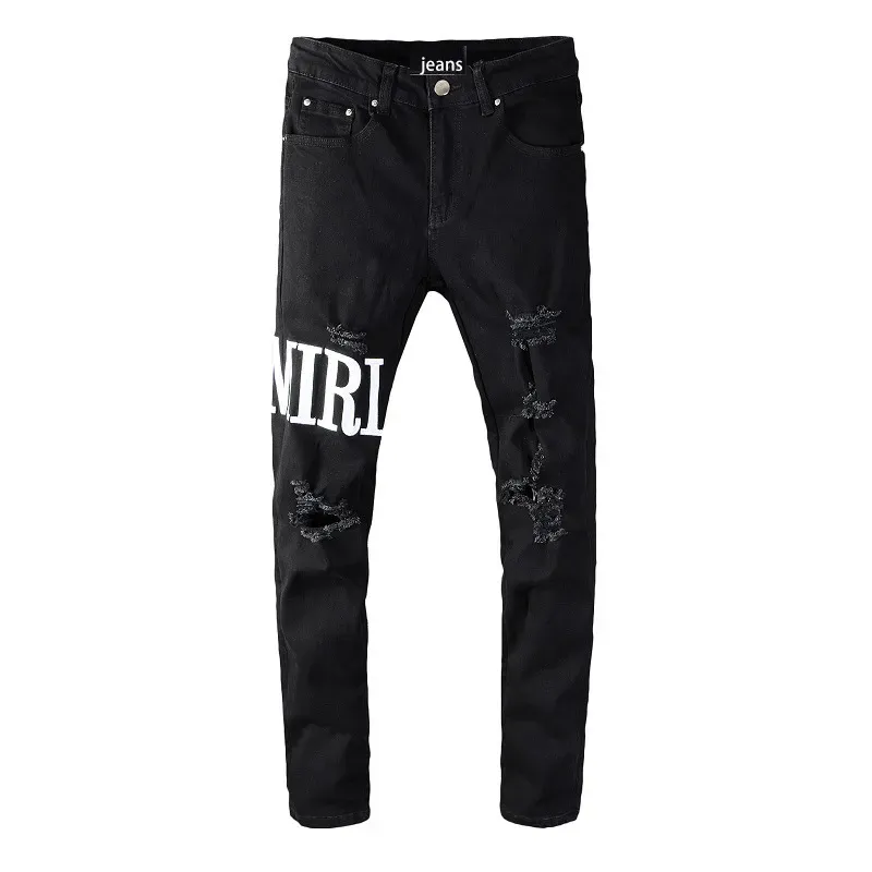 Casual Streetwear Schwarz Slim Fit Jeans Männer Frauen Designer Herbst Masculina Brief Jeans Hosen Herren Trendy Dance Club Skinny Jean Uomo Tourers 28-40 776250276