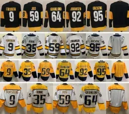 2022 Winter Classic Ice Hockey 59 Roman Josi Jerseys Black 9 Filip Forsberg 35 Pekka Rinne 64 Mikael Granlund 92 Ryan Johansen 95 Matt Duche