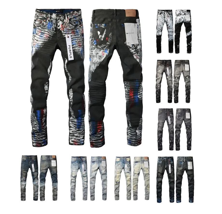 Jeans masculinos designer mens jeans roxos skinny moda homens jeans para homens mulheres calças roxo marca preto cinza jeans buraco novo estilo bordado auto cultivo pequeno