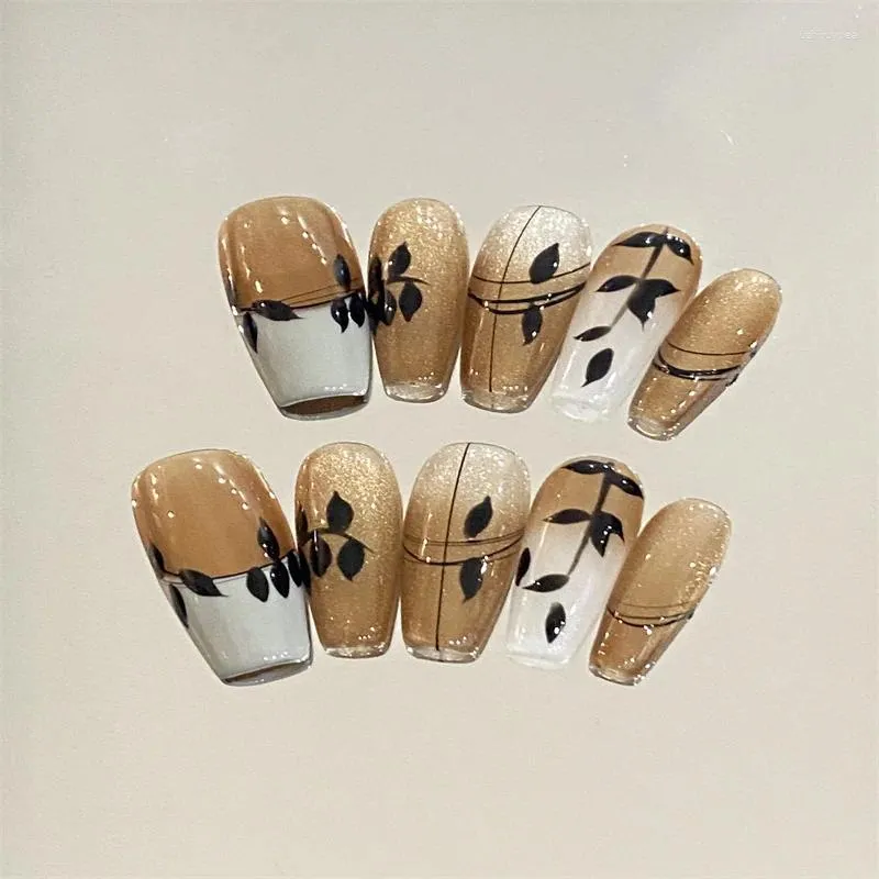 False Nails Autumn And Winter Vintage High-grade Nail Patch Long Fashion Temperament Light Wind Wear