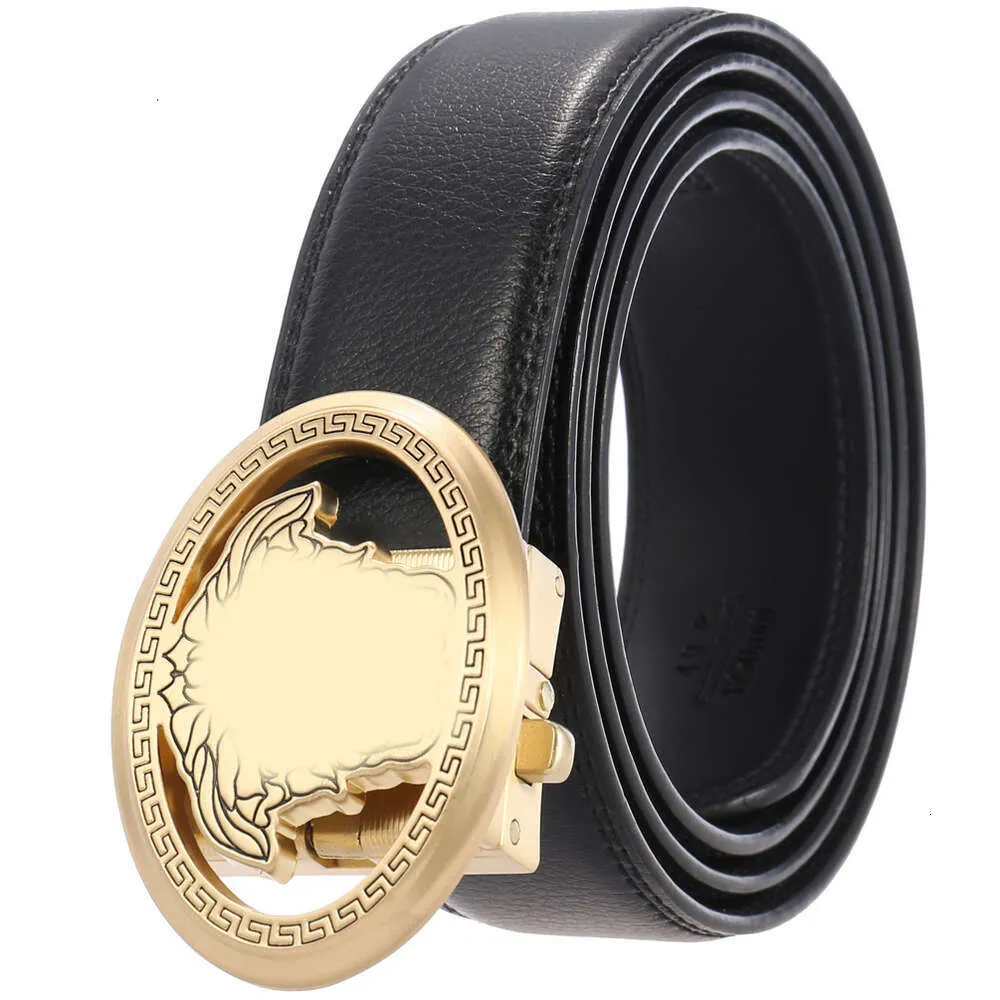 Leather Belt for Men Narrow Genuine Leather with Golden Zinc  display picture 2