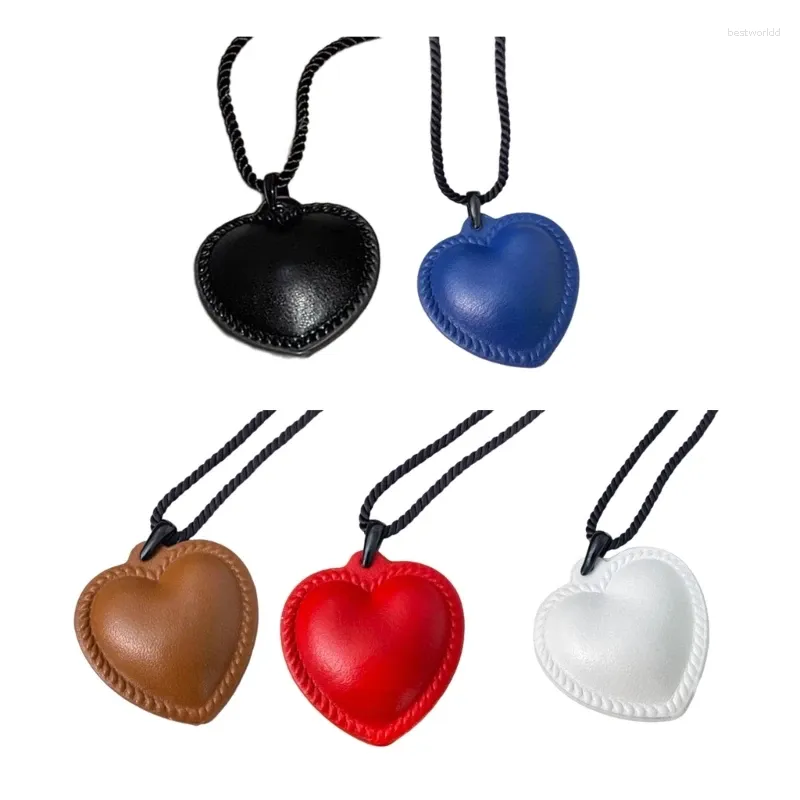 Pendant Necklaces 50JB Edgy Grunge Neck Jewelry Leather Heart Choker Necklace For Teen Girls