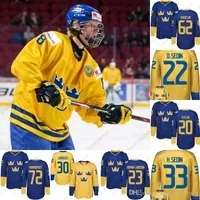 Ice hockey #8 Rasmus Dahlin 2016 World Cup Team Sweden Hockey Jerseys Kruger Ekholm Forsberg Stralman Hjalmarsson Landeskog Hedman Custom Ho