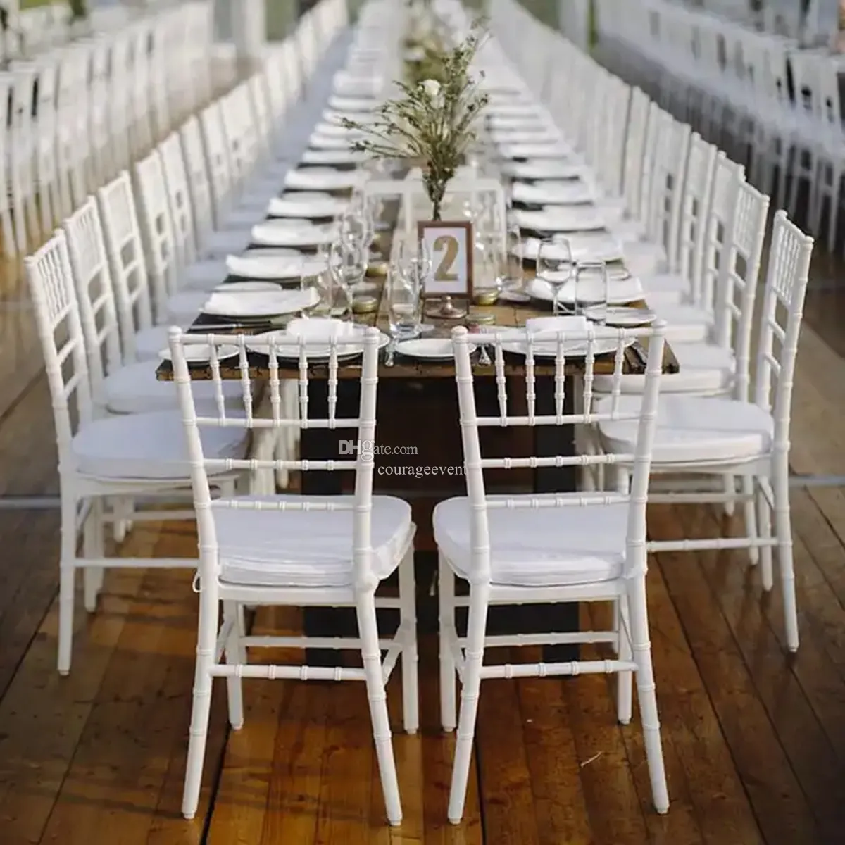 Luxe blanc PCstacking événement fête hôtel meubles tiffany chiavari chaises de mariage événement Napoléon chaise populaire blanc mariage Chiavari chaise et pour banquets100