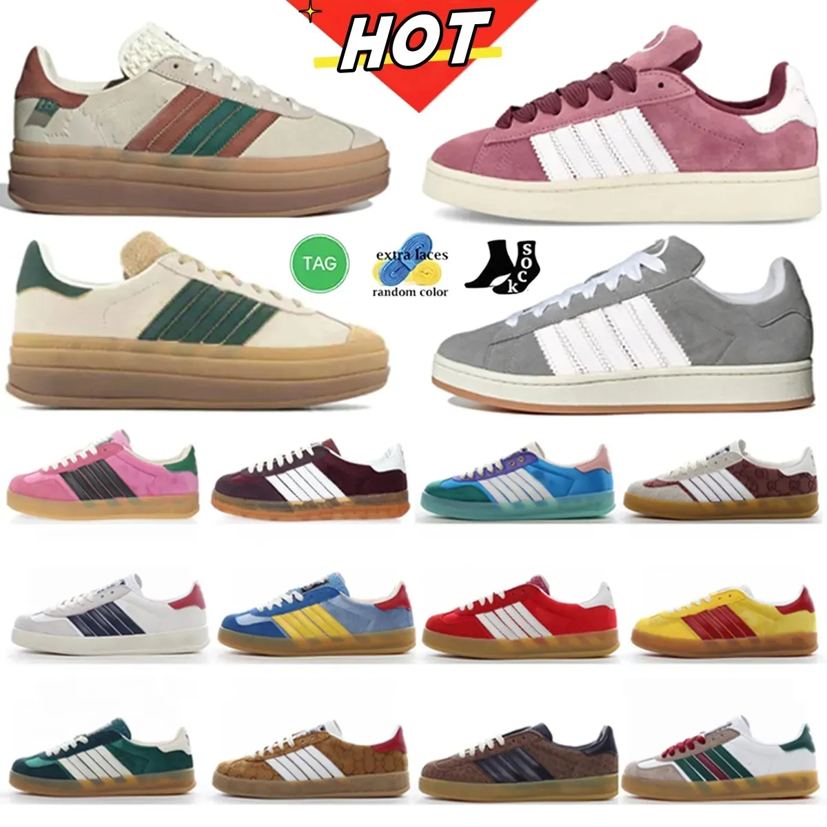 Gazelle chinoise Bold Campus 00s Femmes Designer Casual School Glow Pulse Mint Core Noir Blanc Solaire Rose Presque Jaune Chaussures