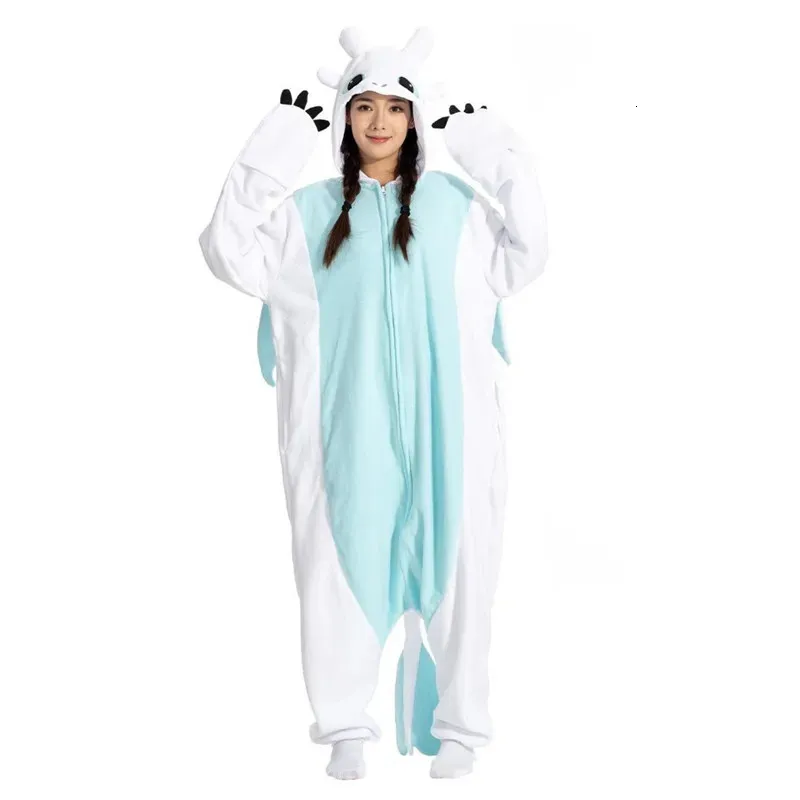 Mulheres Pijamas Mulheres Pijamas Branco Animal Kigurumi Adultos Onesies Mulheres Homens Pijamas Trajes de Halloween Cosplay Macacão Presente de Natal 231206