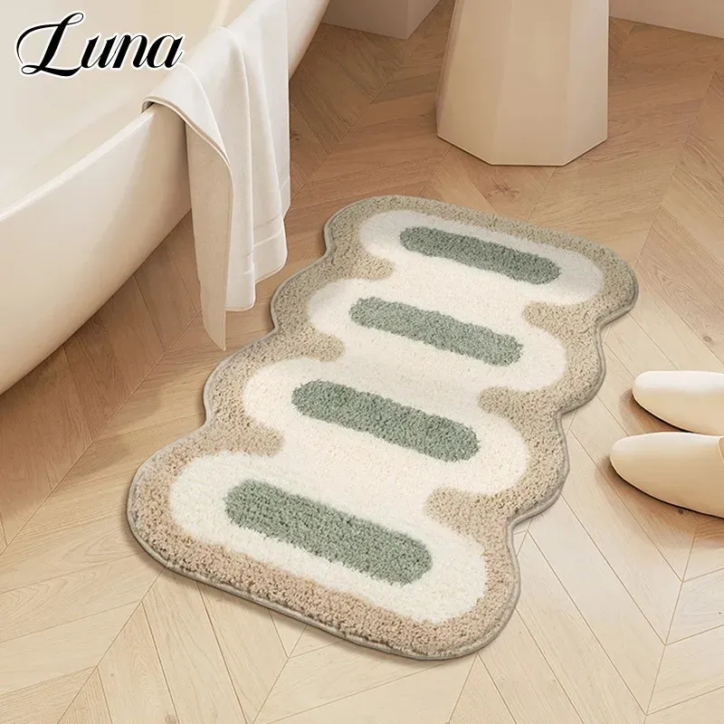 Tapis Tapis touffeté créatif salle de bain rayure géométrie tapis contrastés tapis antidérapants en forme de nuage bonne qualité tapis de sol super doux 231206