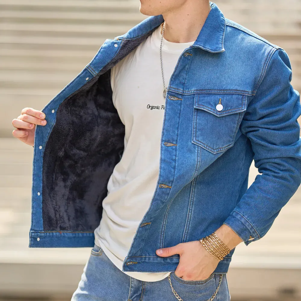 Mens warm deals denim jacket