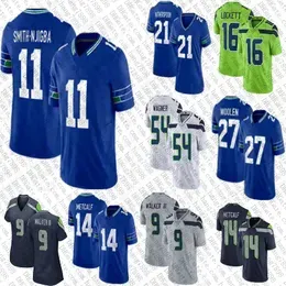 Custom Jaxon Smith-Njigba Devon Witherspoon 4XL 5XL Football jersey Geno Smith DK Metcalf Tariq Woolen Kenneth Walker III Tyler Lockett Bobby Wagner Julian Love