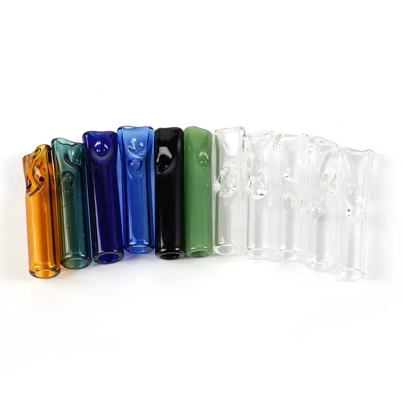 Heady Colorful Style Pyrex Glass Oil Burner Pipe Straight Tube Hand Pipes Mini Oil Dab Rigs Smoking Tobacco Pipes Accessories SW47 Nano Plating
