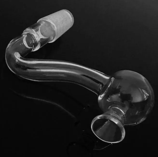 Entonnoir à fumer Pipes en verre incurvé Pyrex Tuyau de brûleur à mazout d'origine 10 14 19 MÂLE/FEMELLE en verre Transparent Tube de qualité fait à la main pour concentré de cire