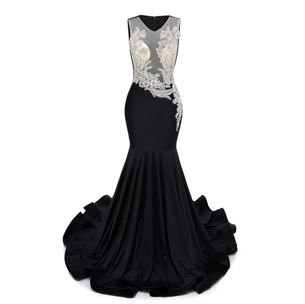 Vintage seksowne czarne sukienki na bal matrowe arabskie aso ebi srebrne kryształy koronkowe koronkowe zastosowane vintage formalne sukienki Train Train Women Drugi przyjęcie wieczorne sukienka BM3501