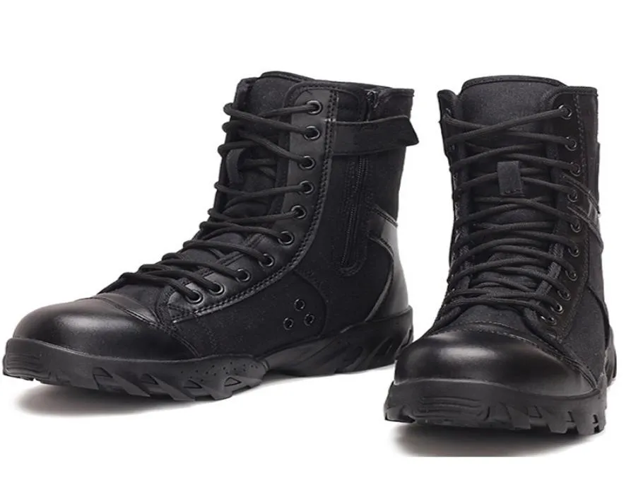 Botas Militares negras para hombre, botas tácticas de las fuerzas  especiales para primavera y otoño, botas Militares para hombre