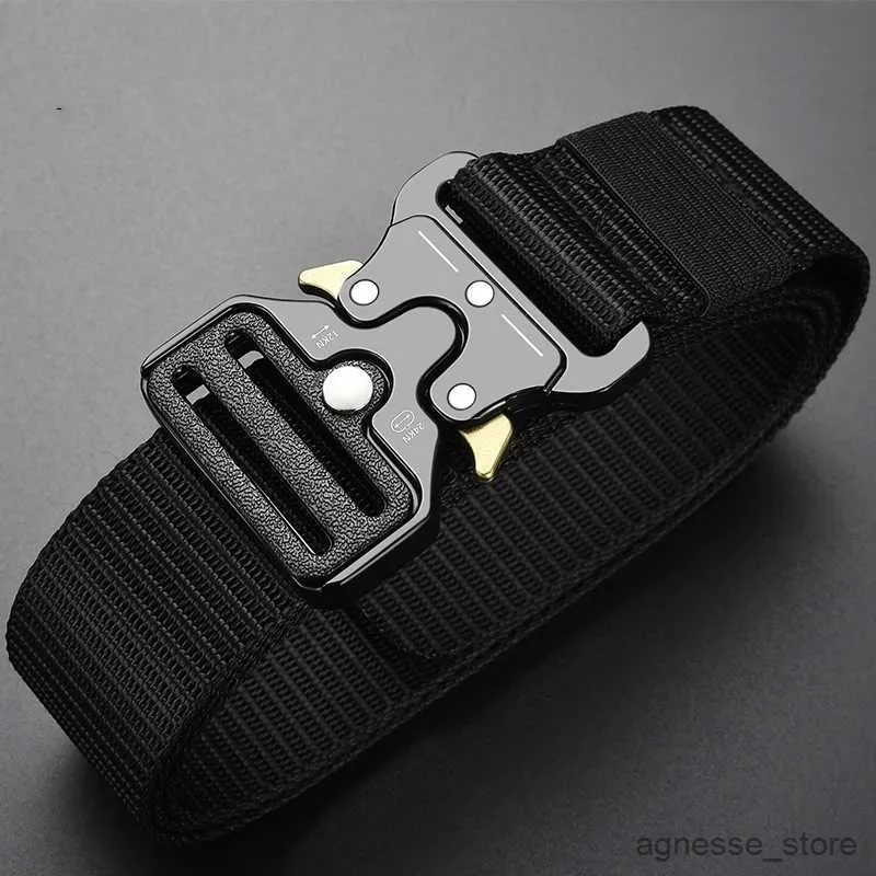 Belts Men's Belt Army Outdoor Hunting Tactical Multi Function Combat Survival High Quality Marine Corps Canvas For Nylon Male Luxury R231206