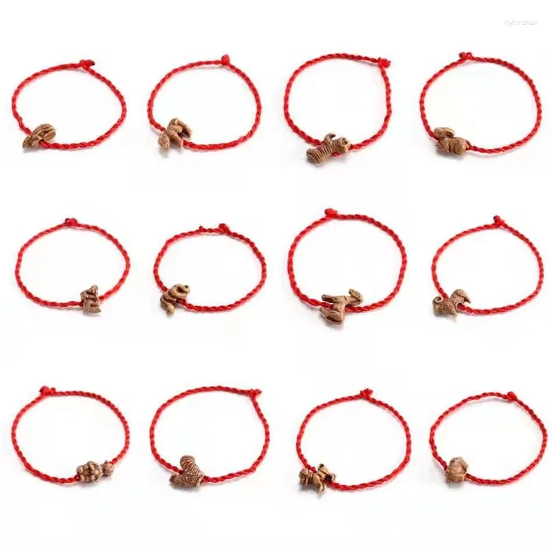 チャームブレスレット1000 PCSレディースメンラッキー織り赤のロープカップルブレスレット祈りのお土産子猫ラブシリーズ卸売