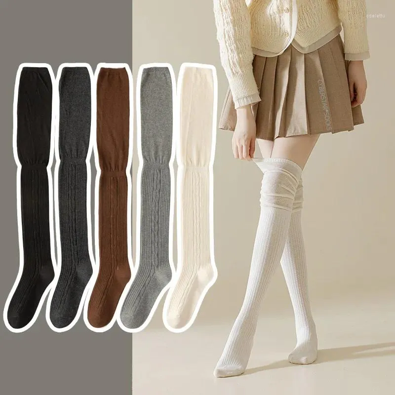 Femmes chaussettes d'automne bassages d'hiver de style japonais haut de gamme High Cuit Stockage Lolita Kawaii Girls Long