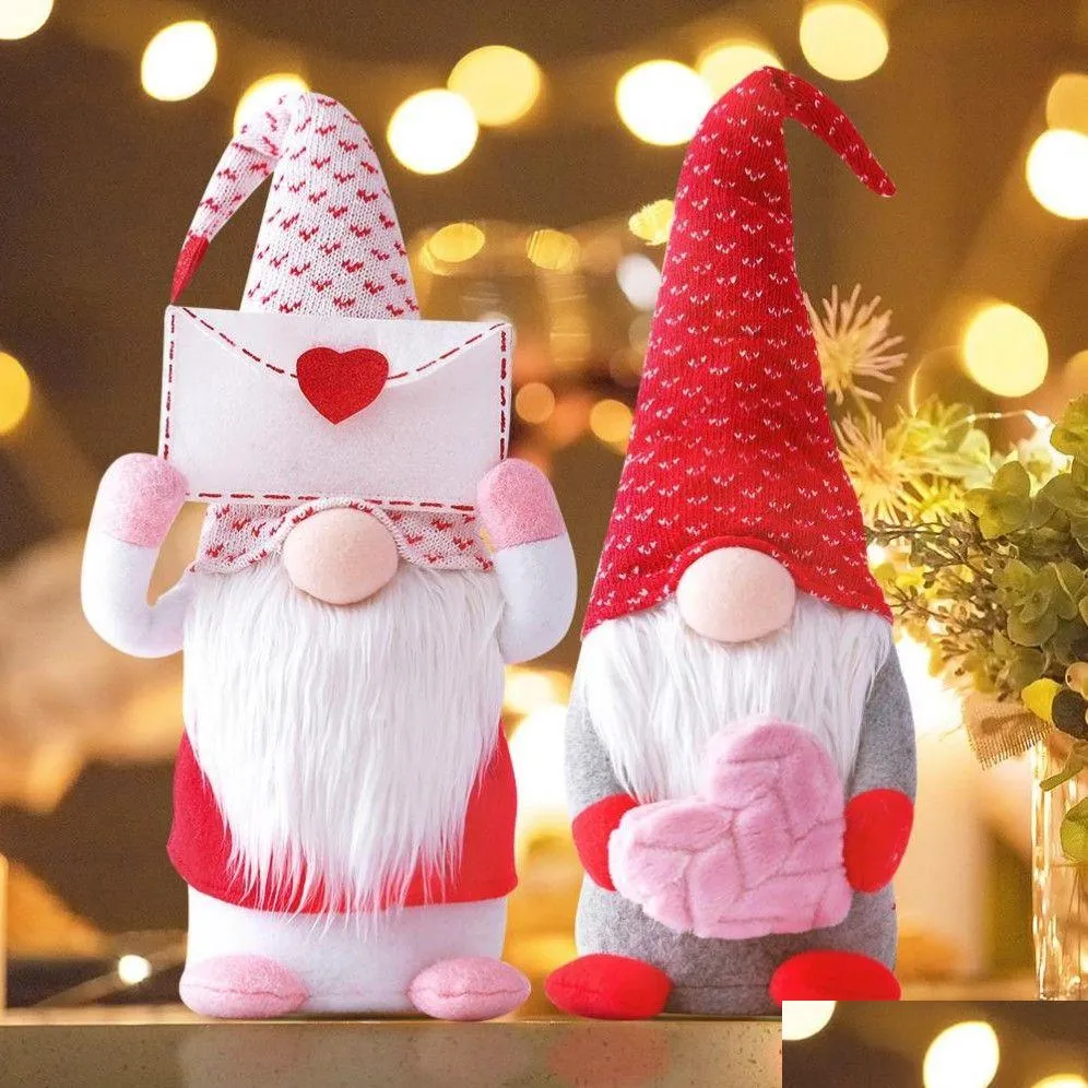 Partij gunst Valentijnsdag Gnome Envelop Liefde Faceless Gnomes Geschenken Pop Raam Rekwisieten Decoratie Drop Delivery Huis Tuin Feestelijk Dhqix