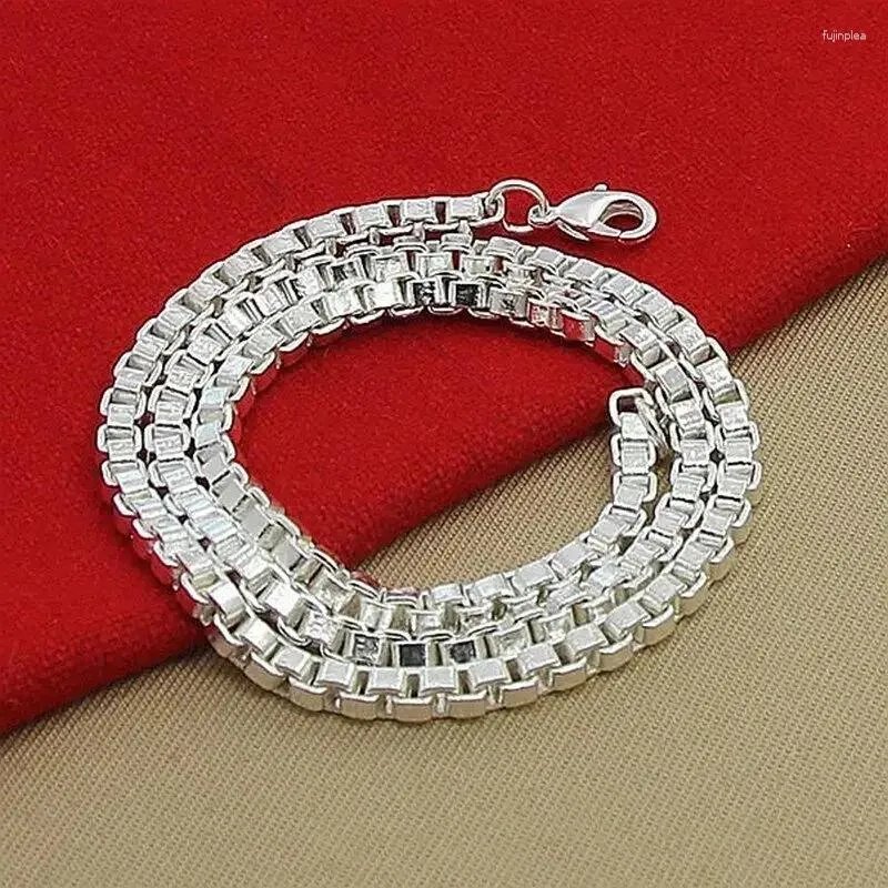Catene Chuangcheng Classic Elegance Collana a catena rotonda in argento sterling 925 da 4 mm e 18 pollici