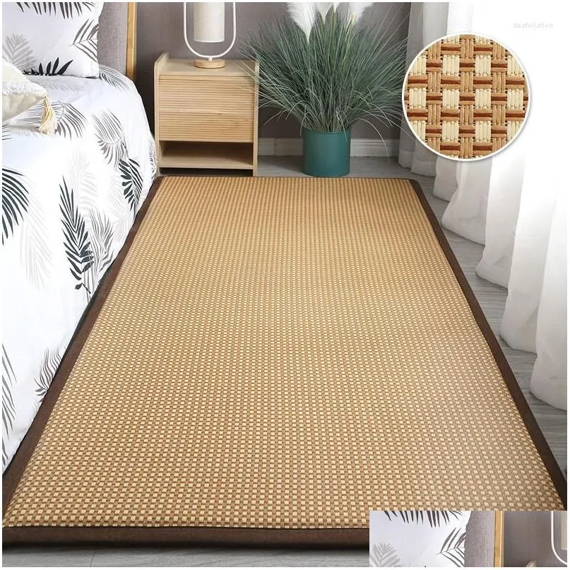 Carpets Summer Laying The Floor Slee Mat Artifact Rattan Mattress Home Bedroom Cool Mats Cushion Tatami Drop Delivery Garden Textiles Dhfgv