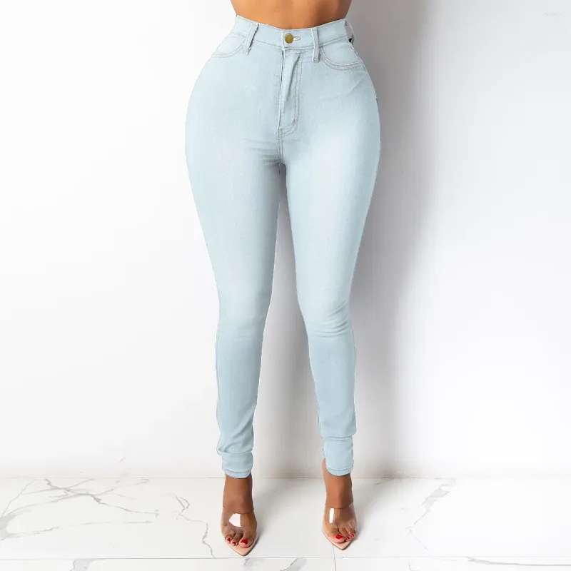 Женские джинсы EWSFV 2023, весенне-осенняя женская модная повседневная универсальная сумка-карандаш на бедрах, тонкая с высокой талией