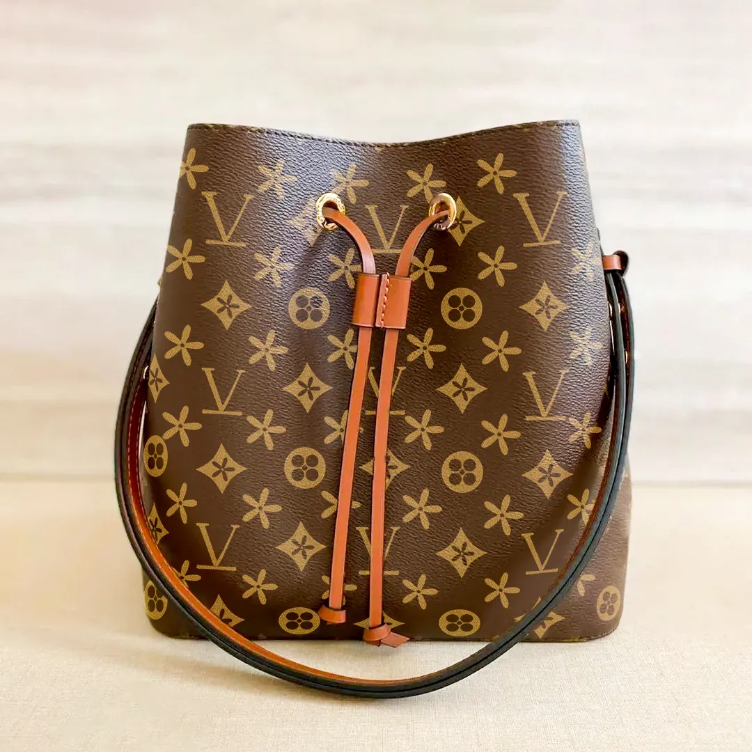 Sac de créateur M44020 M45256 Neonoe Sac seau à cordon pour femmes 2 tailles Hommes Pochette Fourre-tout Sac à main Véritable Cuir Marron Fleur Cross Body Lady Sacs à bandoulière de luxe